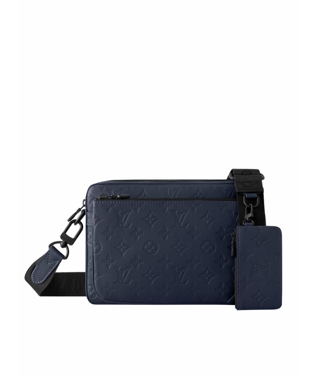 LOUIS VUITTON Темно-синяя кожаная сумка на плечо, фото 1