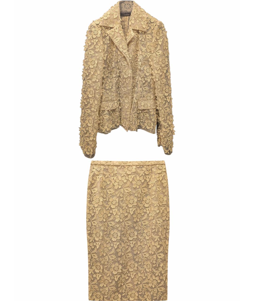 DOLCE&GABBANA Бежевый шелковый костюм с юбками, фото 1
