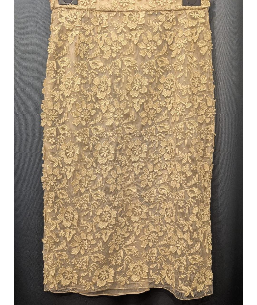 DOLCE&GABBANA Бежевый шелковый костюм с юбками, фото 2