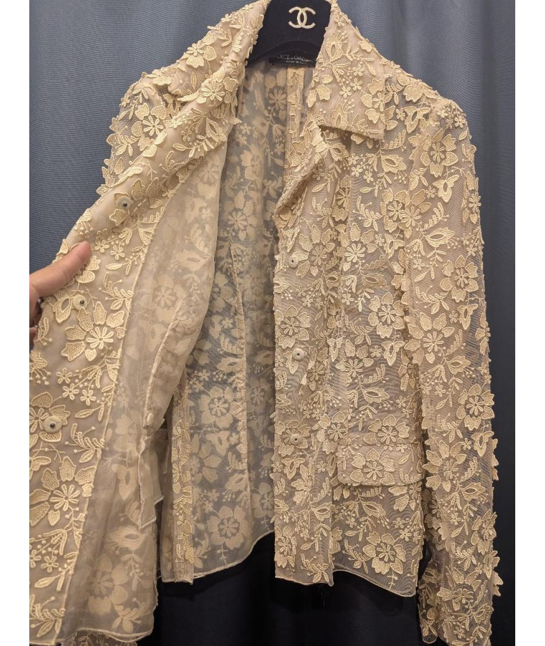 DOLCE&GABBANA Бежевый шелковый костюм с юбками, фото 5