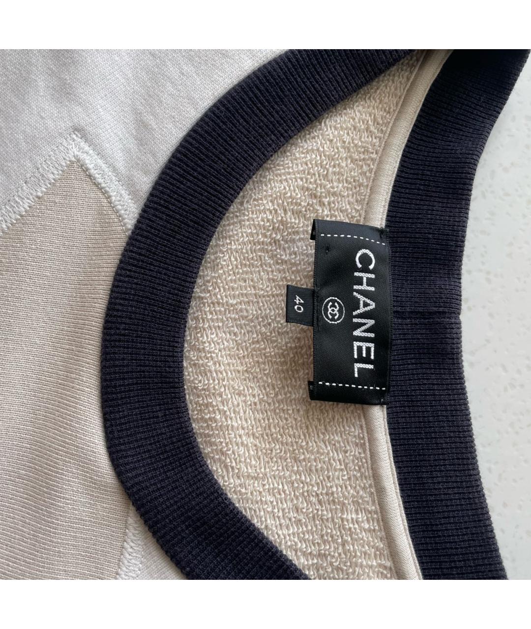 CHANEL Бежевая хлопковая спортивная куртка, фото 3