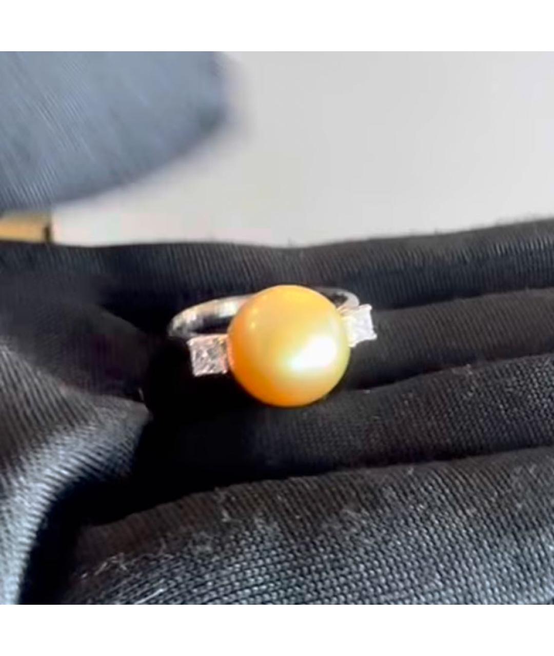Mikimoto Желтое кольцо из белого золота, фото 5