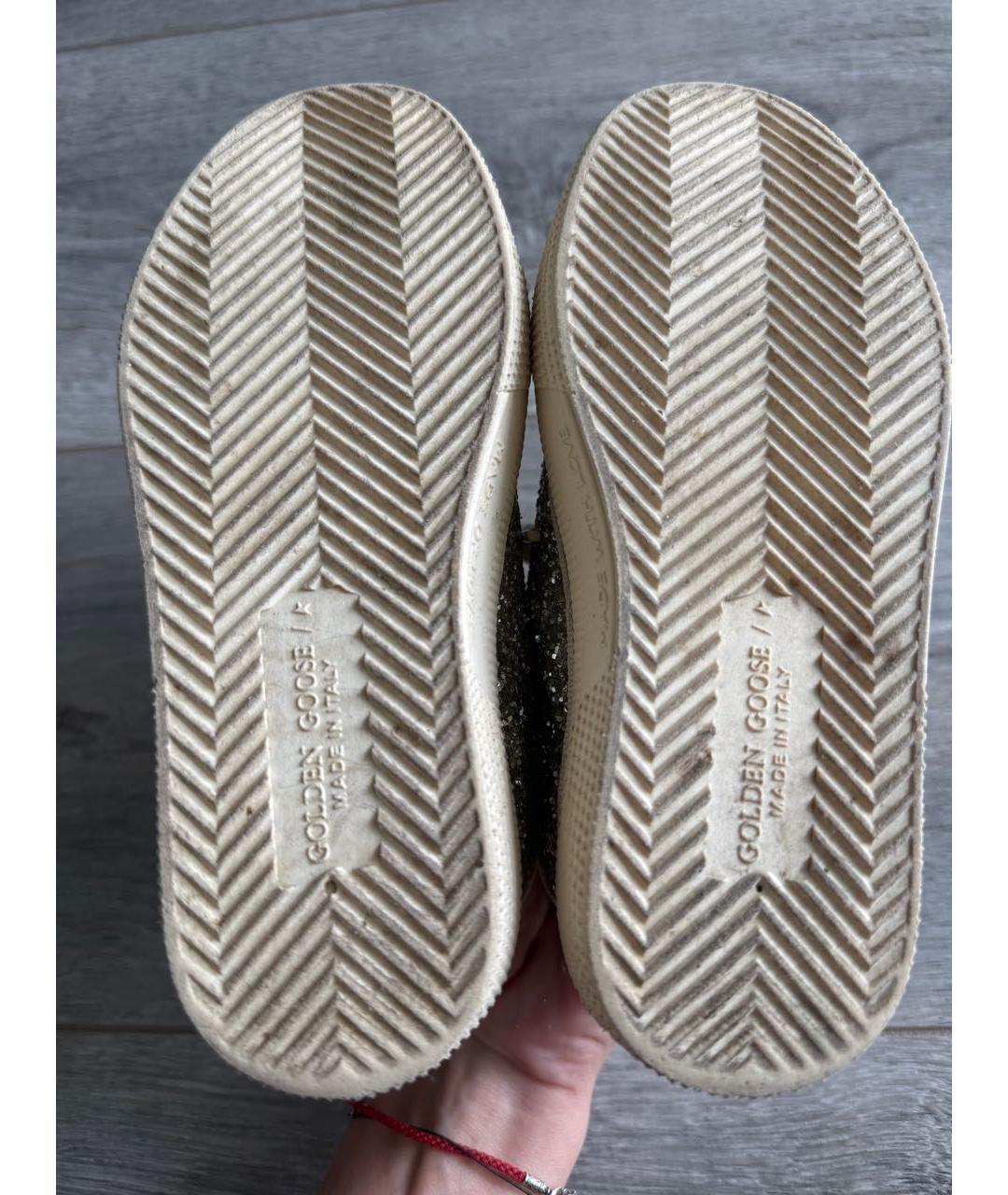 GOLDEN GOOSE DELUXE BRAND Серебряные кожаные кеды, фото 6
