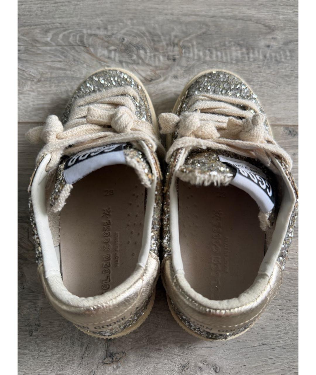 GOLDEN GOOSE DELUXE BRAND Серебряные кожаные кеды, фото 3