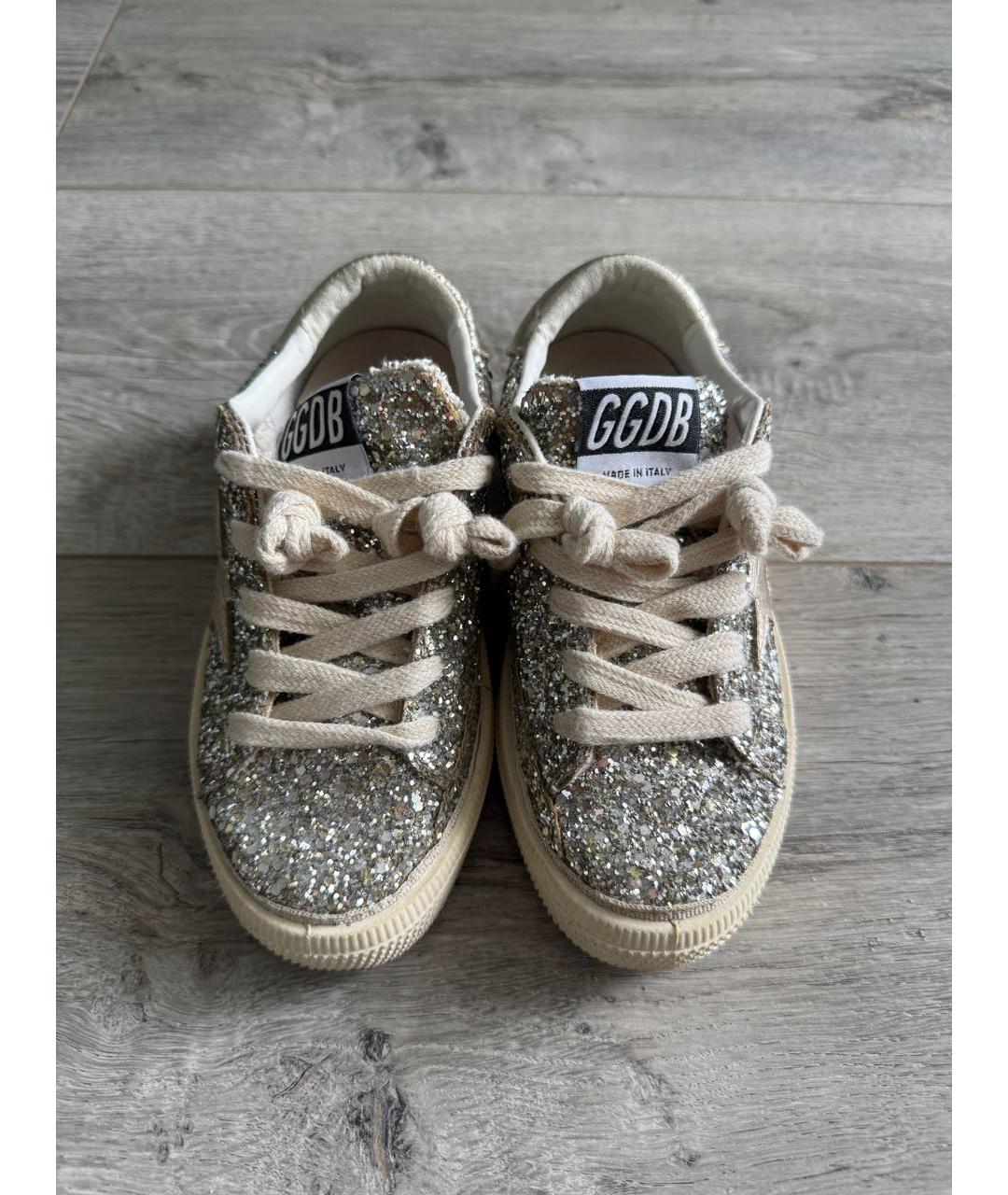 GOLDEN GOOSE DELUXE BRAND Серебряные кожаные кеды, фото 2