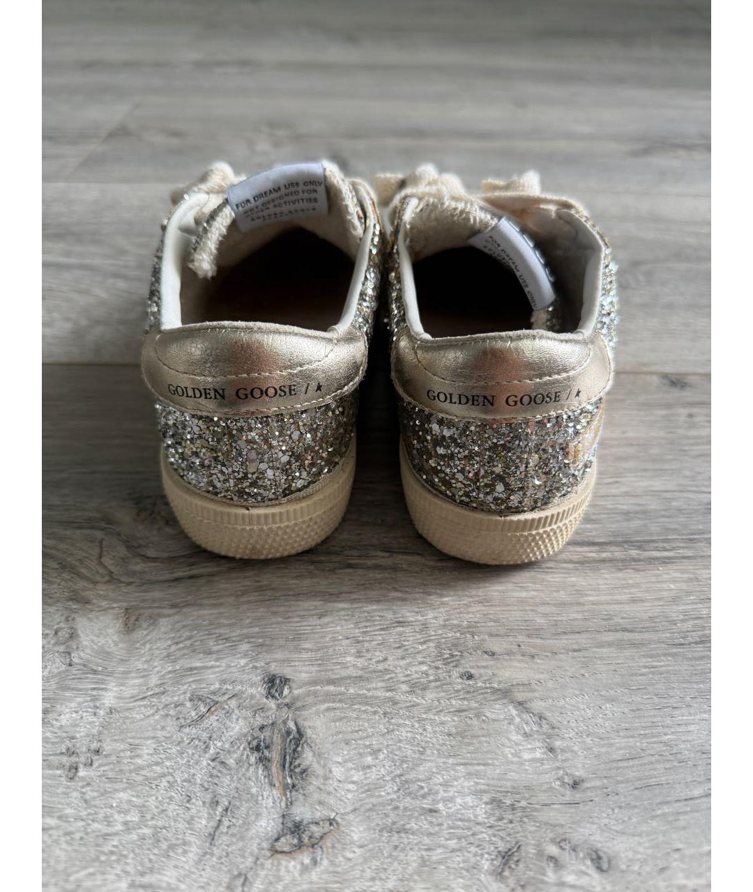 GOLDEN GOOSE DELUXE BRAND Серебряные кожаные кеды, фото 4