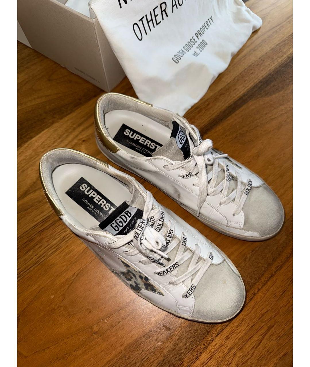 GOLDEN GOOSE DELUXE BRAND Белые кожаные кеды, фото 3
