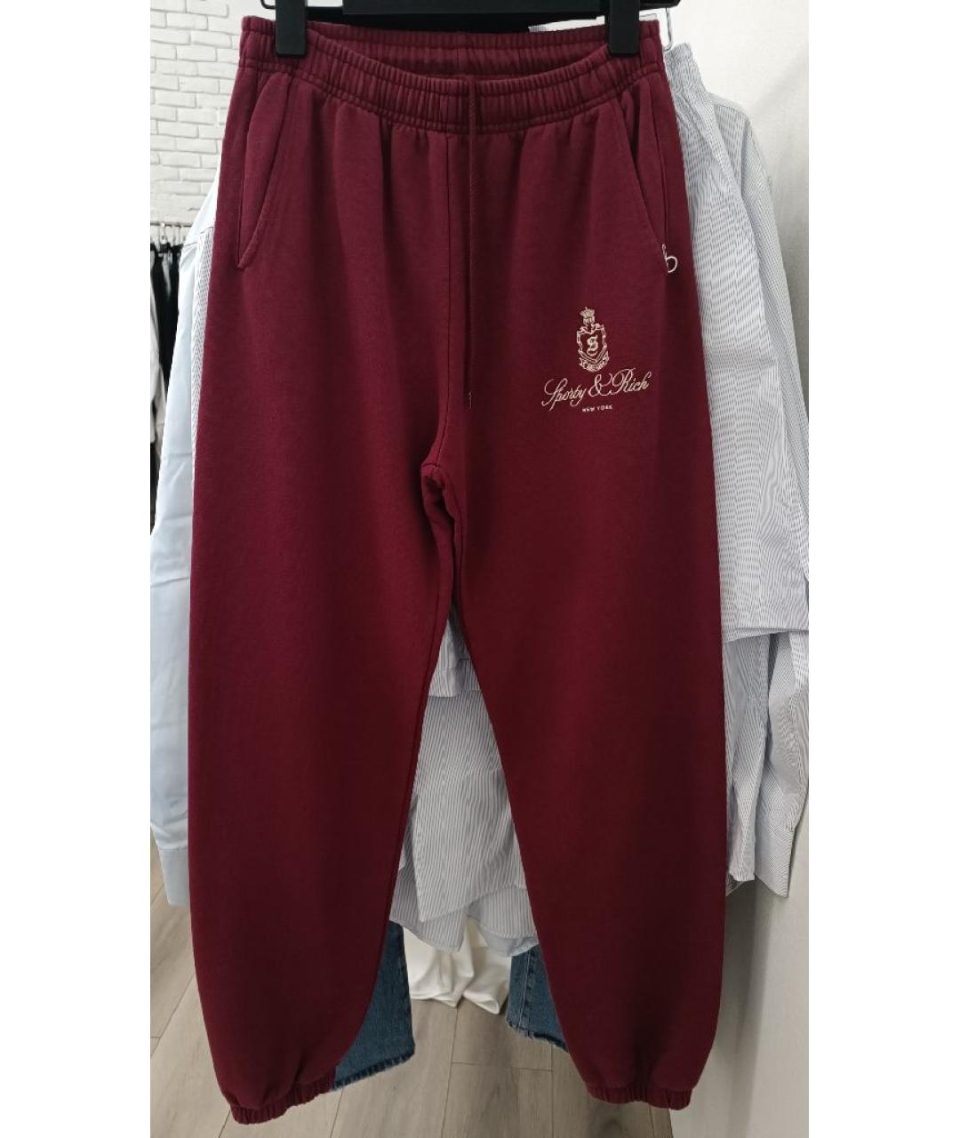 SPORTY AND RICH Бордовый хлопковый спортивные костюмы, фото 2