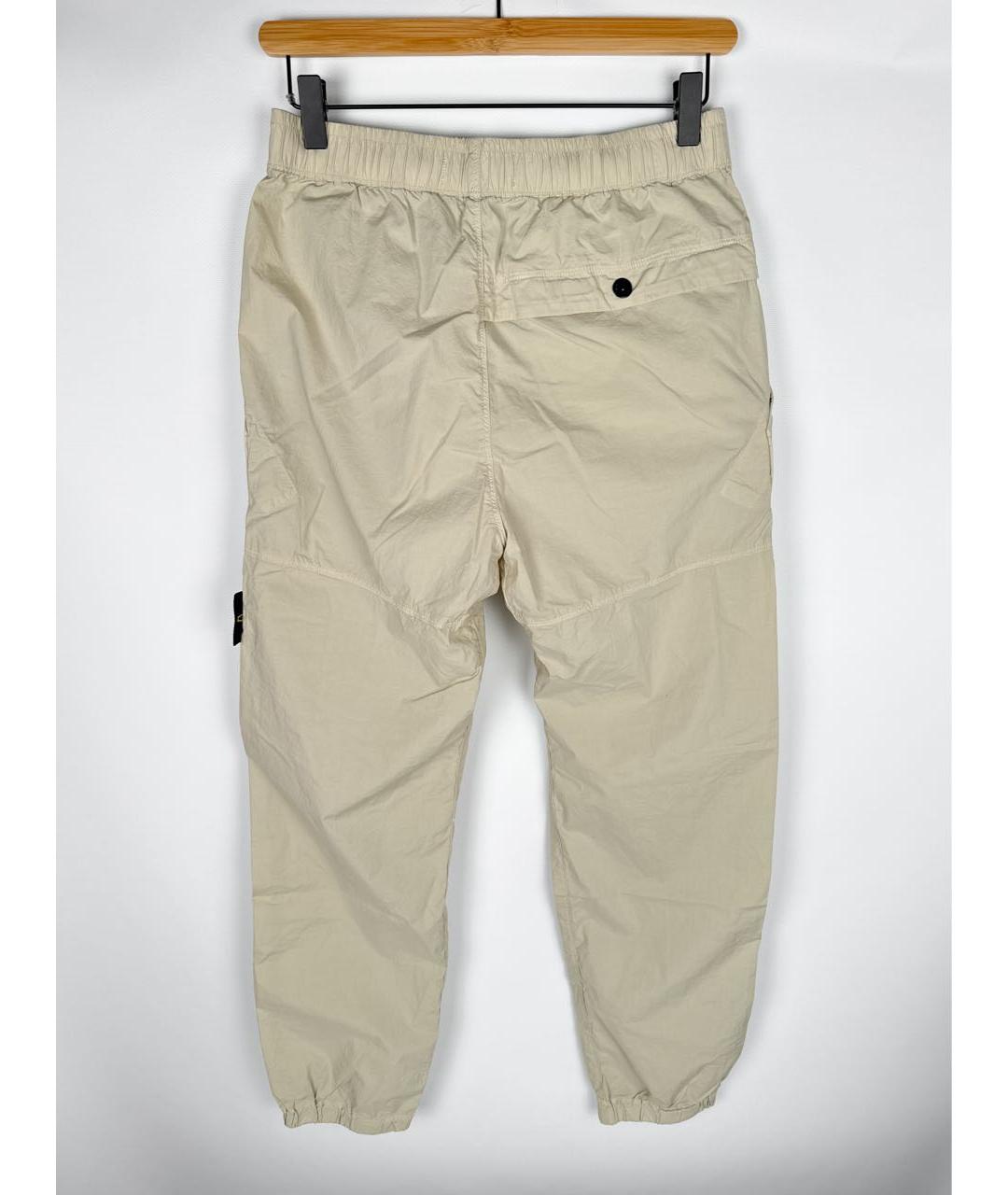 STONE ISLAND Бежевые хлопковые брюки чинос, фото 7