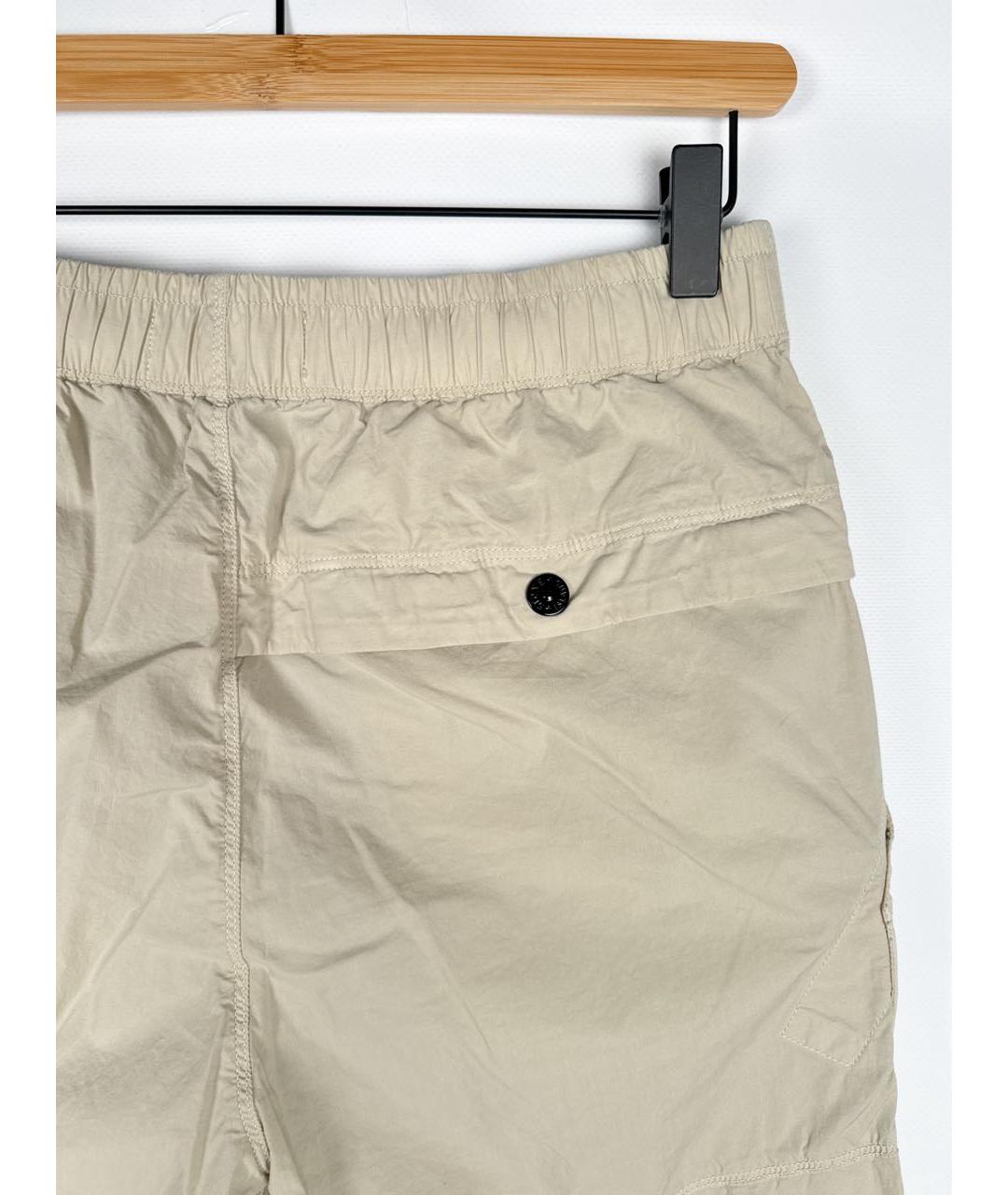 STONE ISLAND Бежевые хлопковые брюки чинос, фото 6