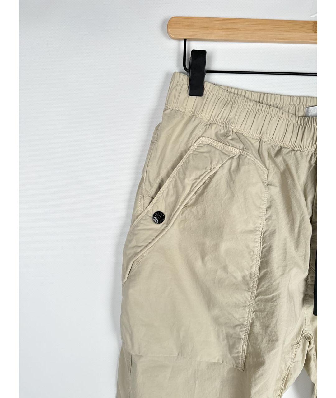 STONE ISLAND Бежевые хлопковые брюки чинос, фото 2