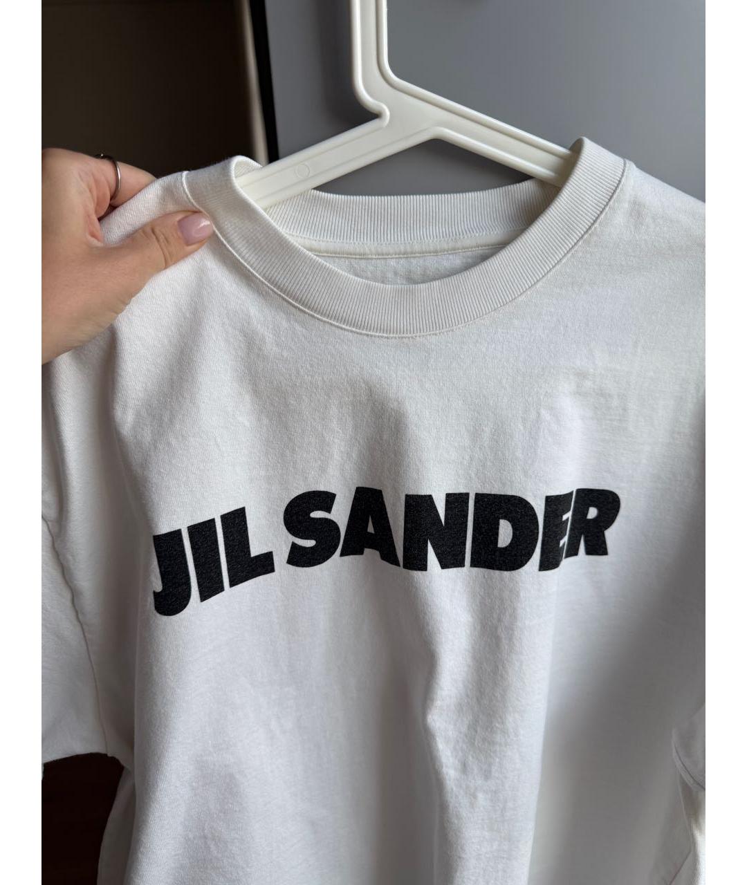 JIL SANDER Белая хлопковая футболка, фото 3