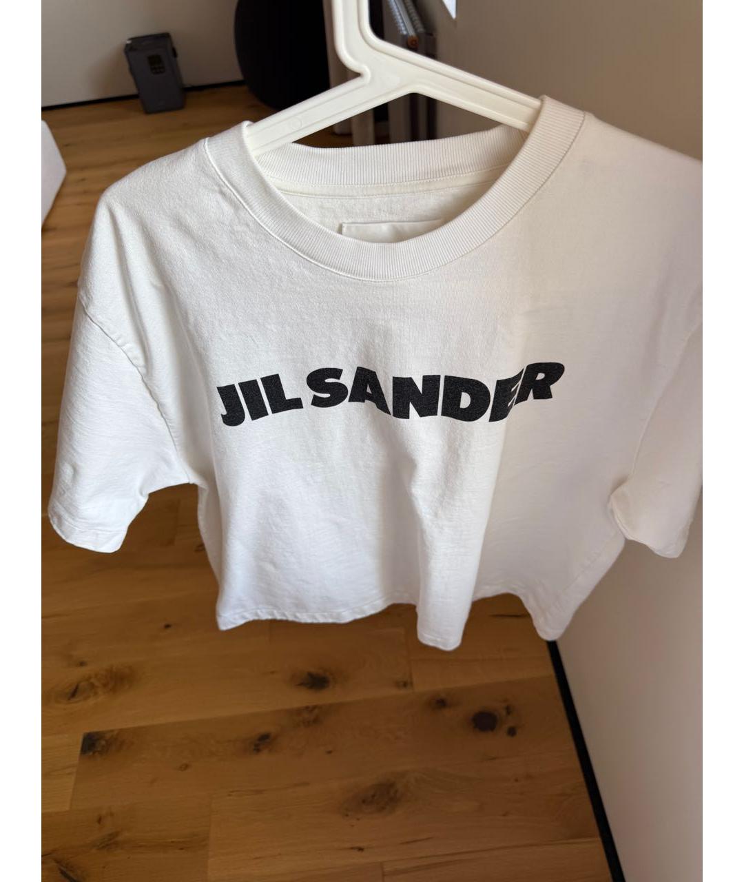 JIL SANDER Белая хлопковая футболка, фото 2