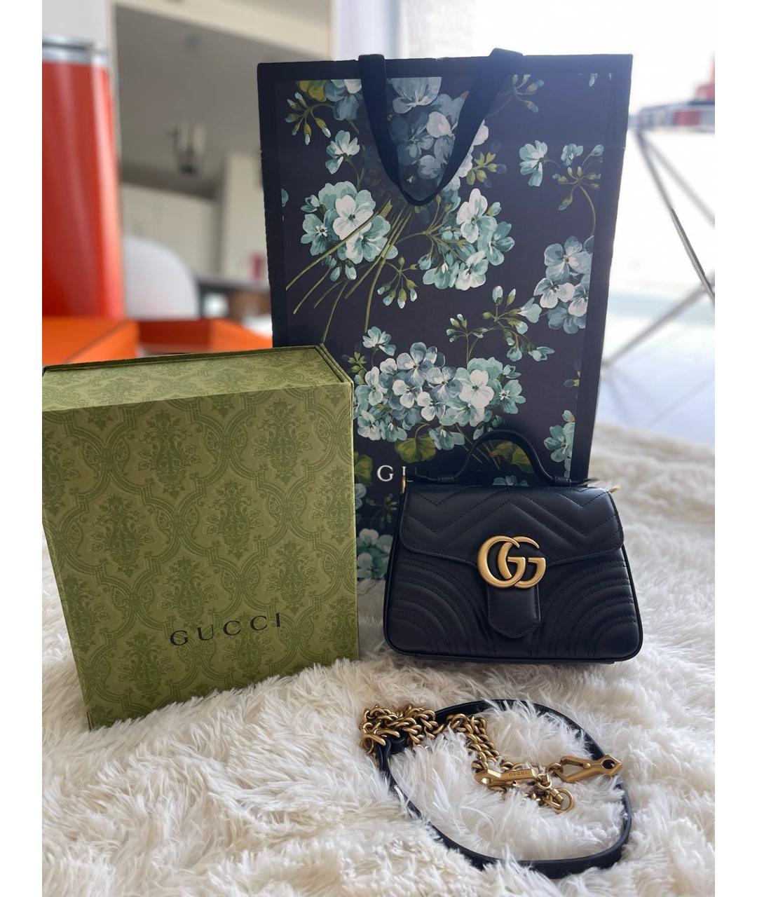 GUCCI Черная кожаная сумка через плечо, фото 2