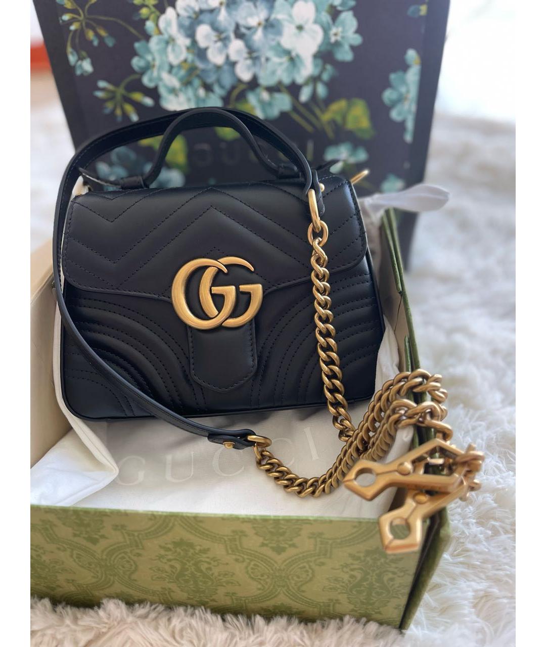 GUCCI Черная кожаная сумка через плечо, фото 3