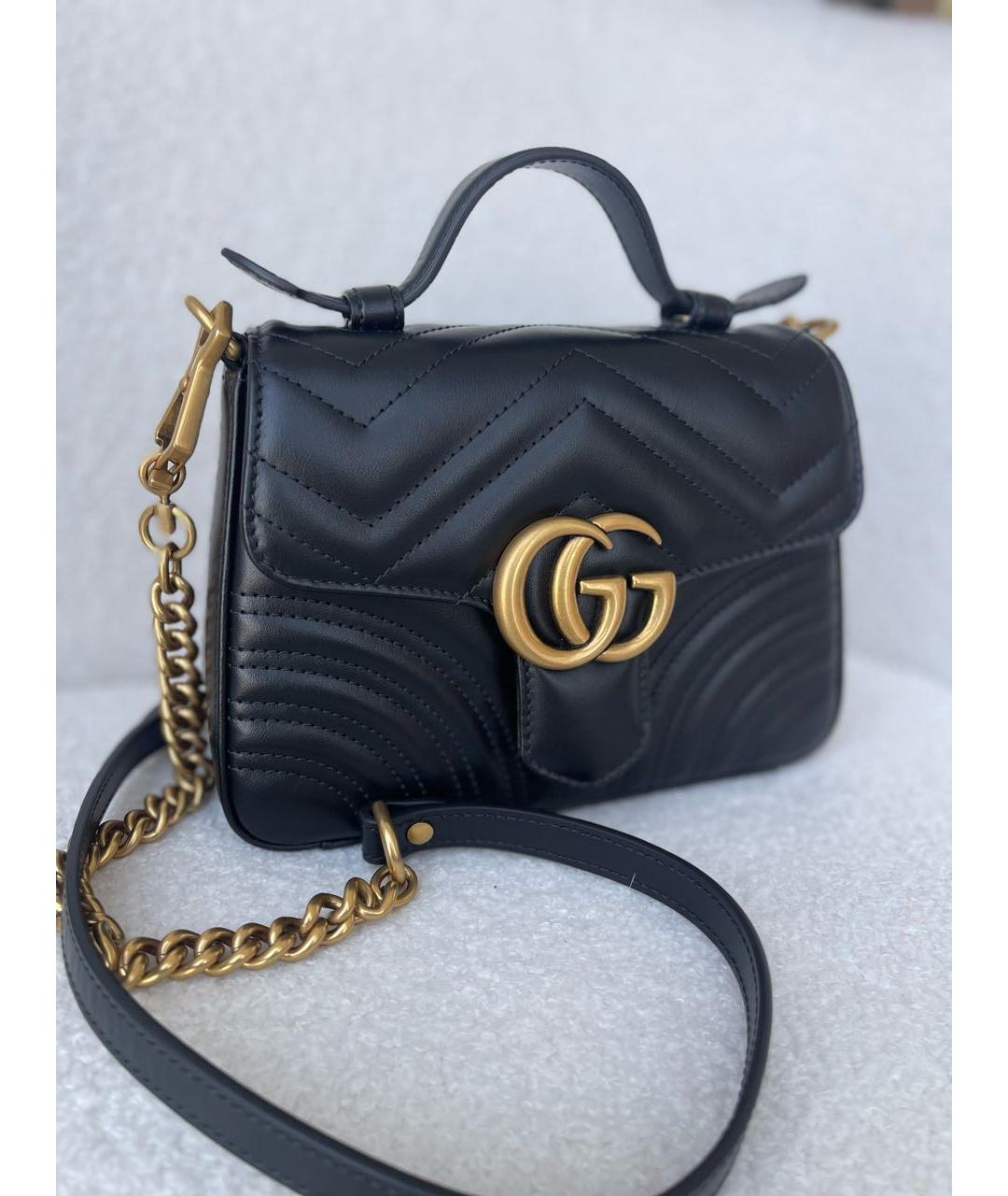 GUCCI Черная кожаная сумка через плечо, фото 5