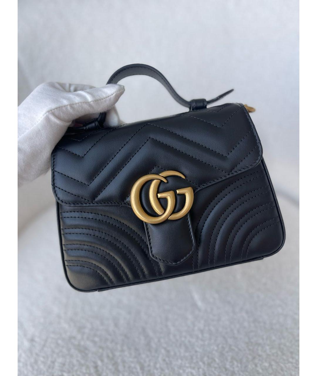 GUCCI Черная кожаная сумка через плечо, фото 4
