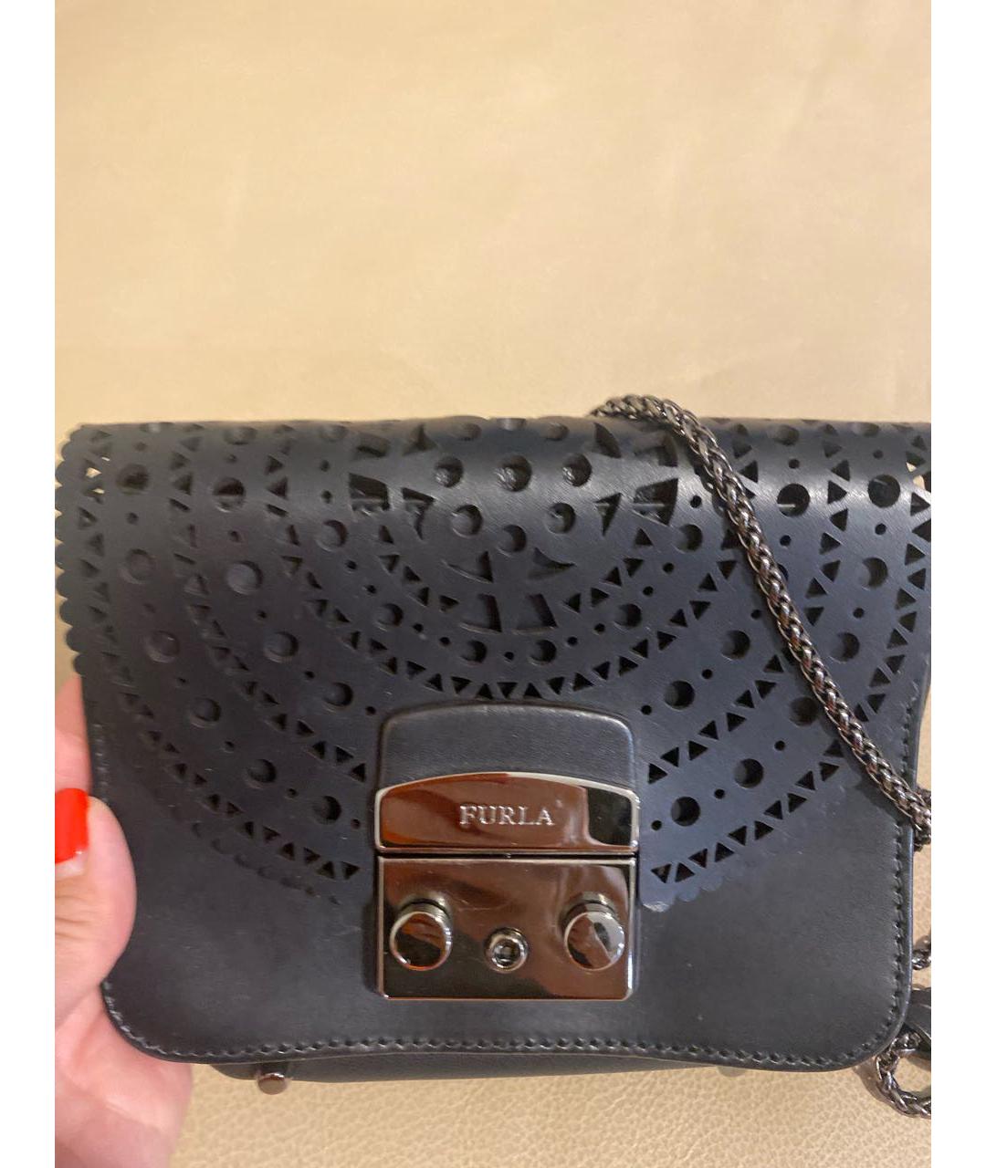 FURLA Темно-синяя кожаная сумка через плечо, фото 6