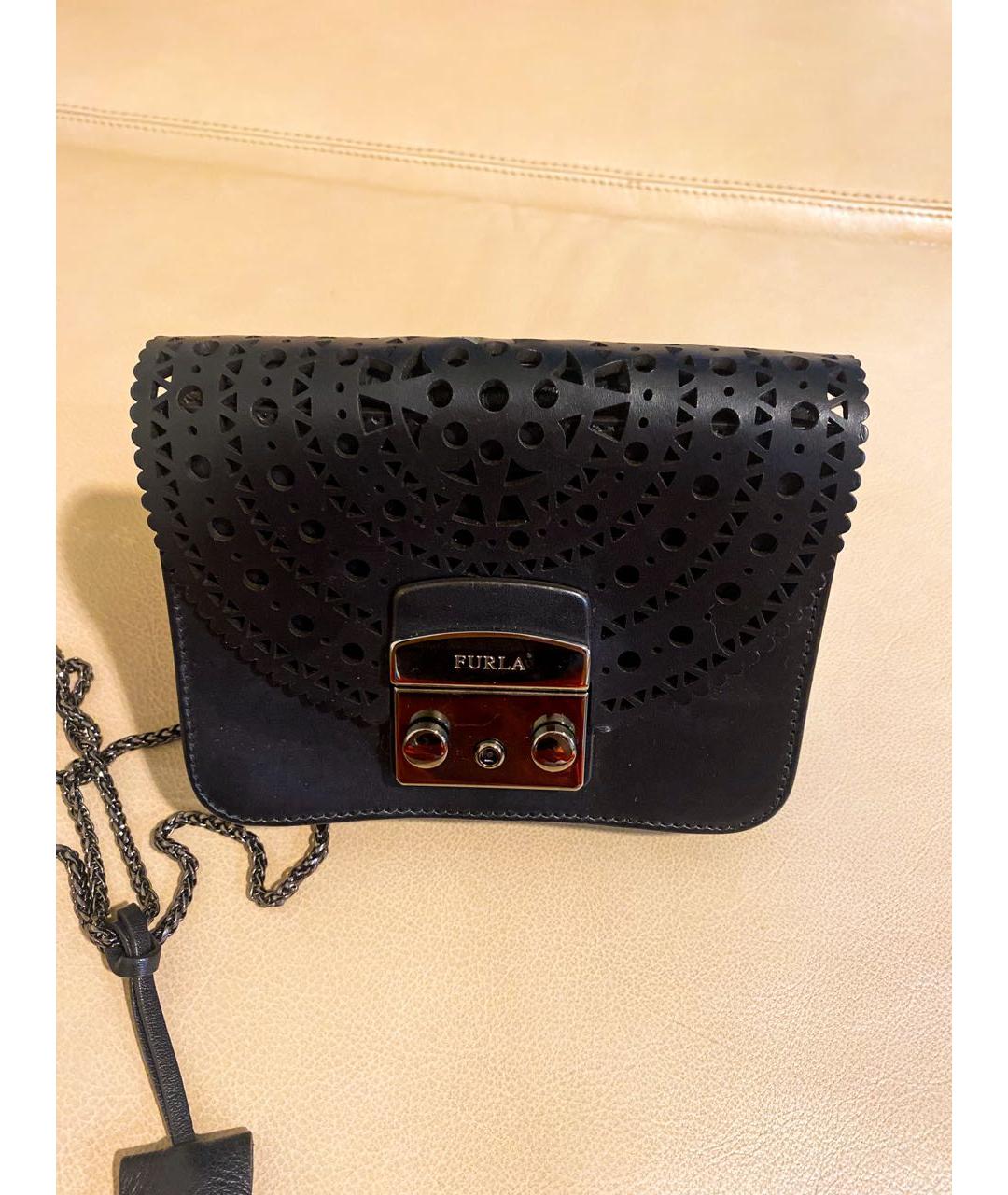 FURLA Темно-синяя кожаная сумка через плечо, фото 2