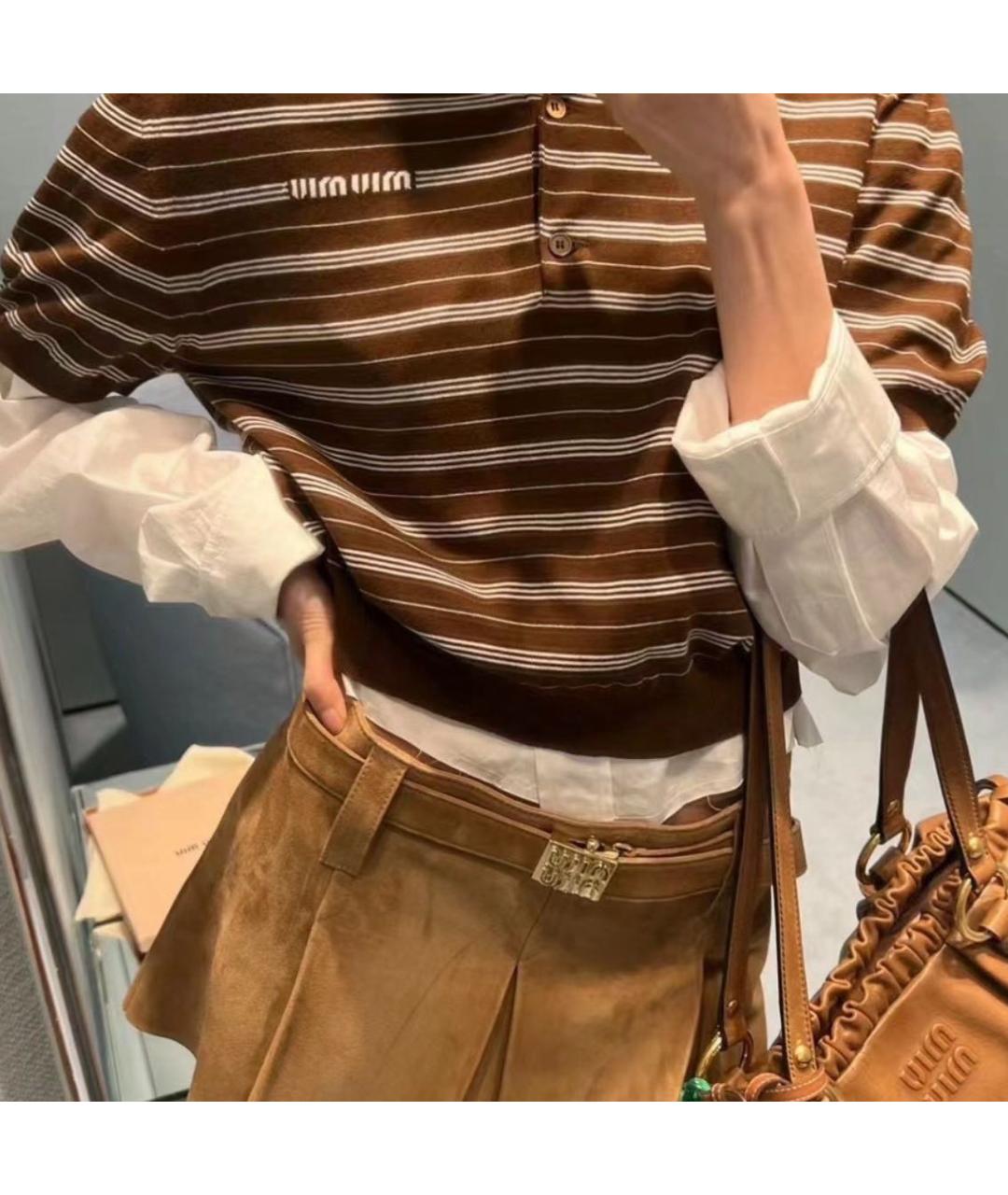 MIU MIU Коричневая рубашка, фото 4