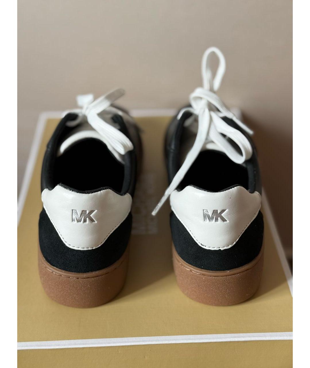 MICHAEL KORS Черные кожаные кеды, фото 4