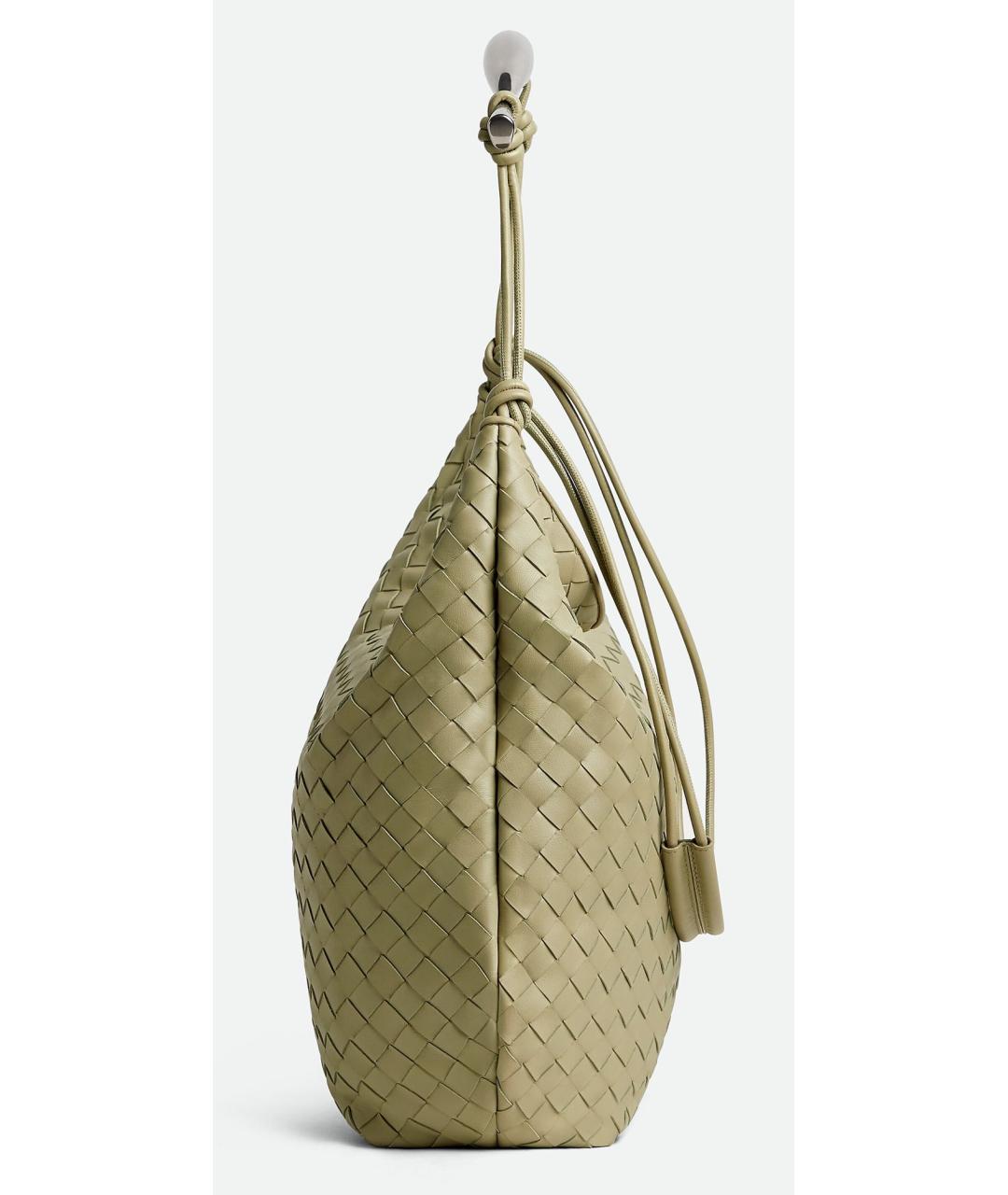BOTTEGA VENETA Салатовая кожаная сумка тоут, фото 3