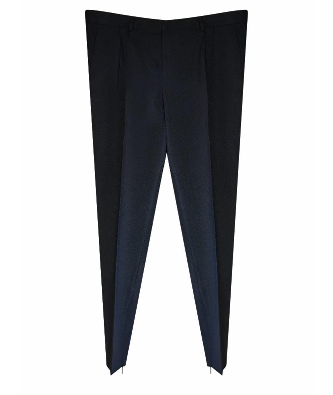 SAINT LAURENT Черные шерстяные брюки узкие, фото 1