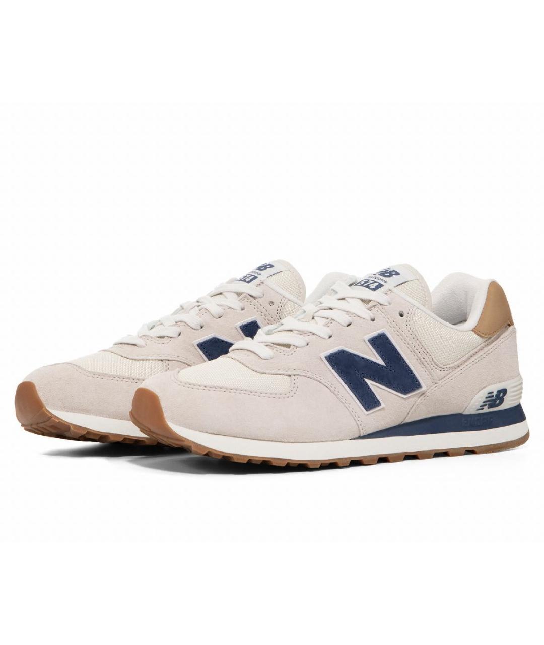 NEW BALANCE Бежевые замшевые низкие кроссовки / кеды, фото 3