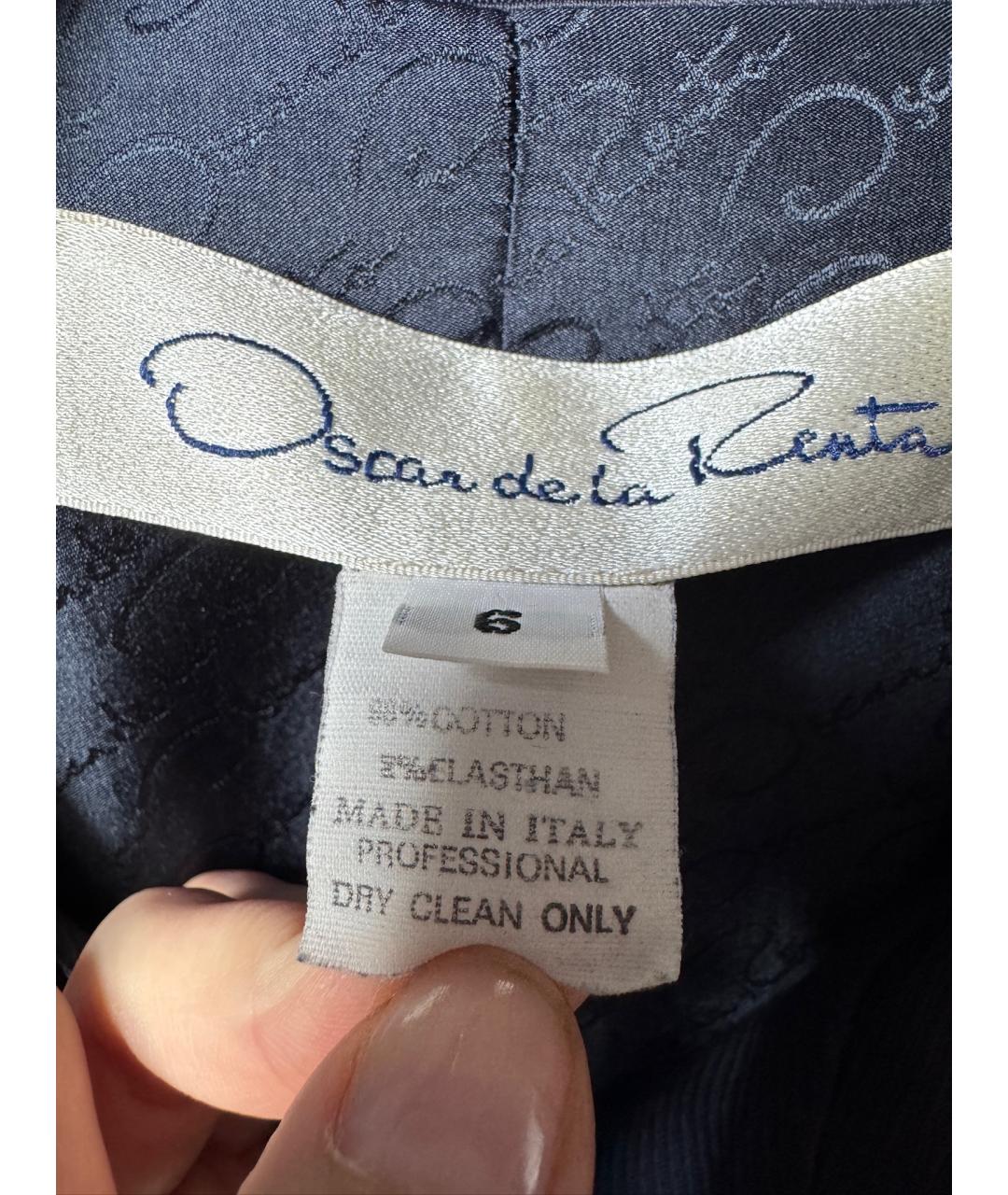 OSCAR DE LA RENTA Темно-синее хлопковое повседневное платье, фото 7