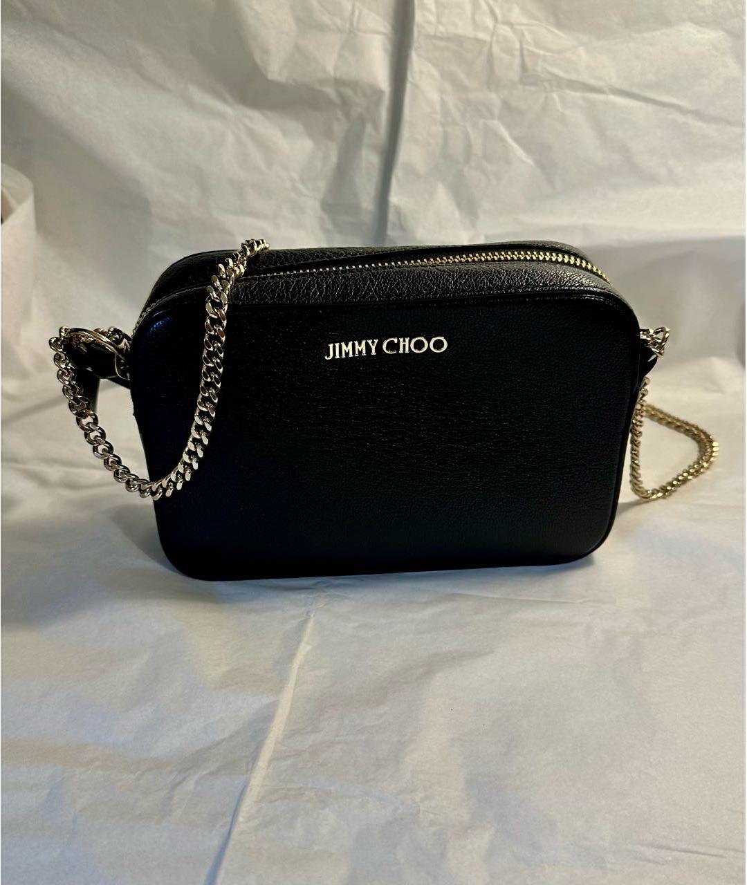JIMMY CHOO Черная кожаная сумка через плечо, фото 9