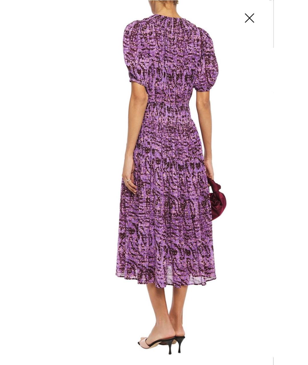 ULLA JOHNSON Фиолетовое хлопковое повседневное платье, фото 8