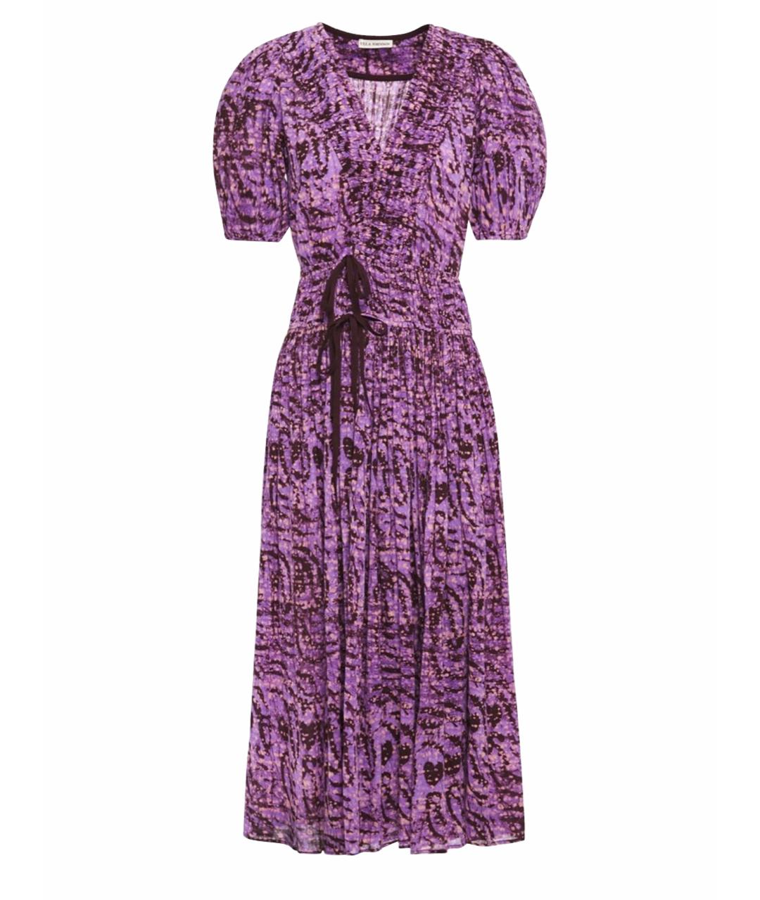 ULLA JOHNSON Фиолетовое хлопковое повседневное платье, фото 1