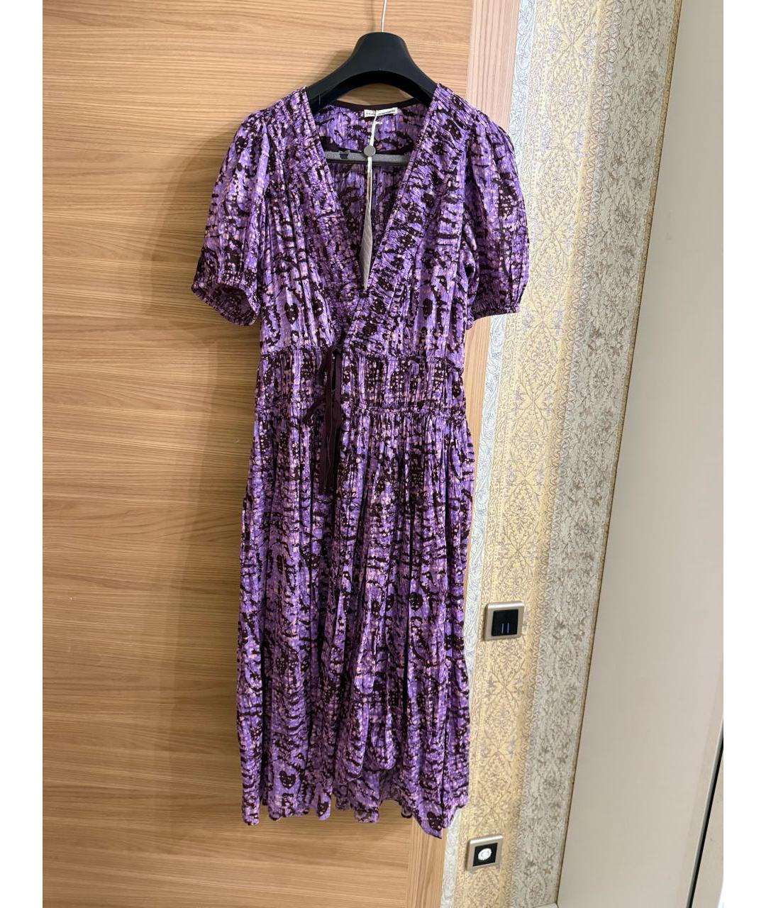 ULLA JOHNSON Фиолетовое хлопковое повседневное платье, фото 2