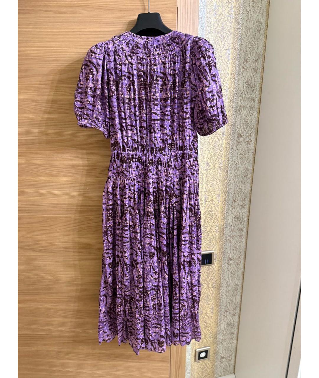 ULLA JOHNSON Фиолетовое хлопковое повседневное платье, фото 4