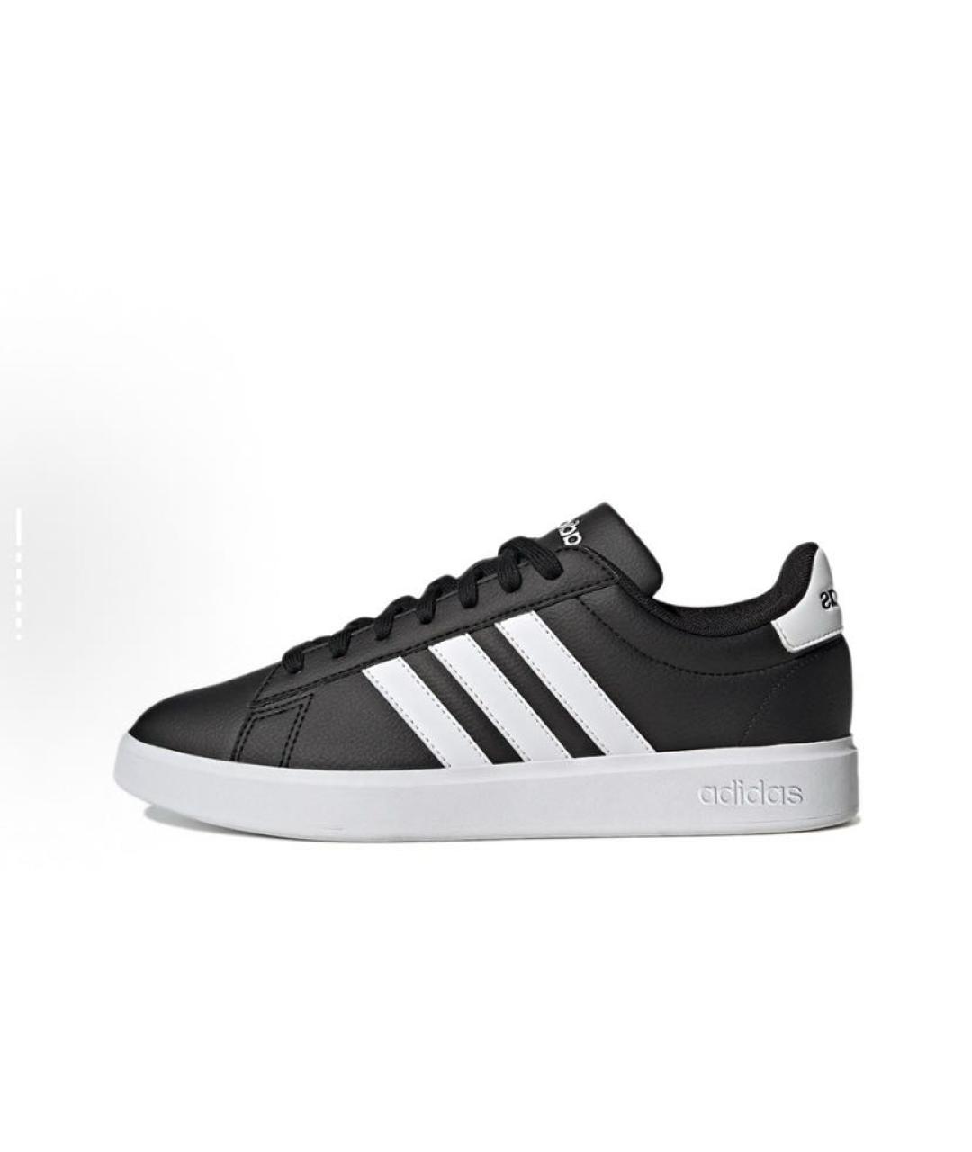 ADIDAS Черные кожаные кроссовки, фото 3
