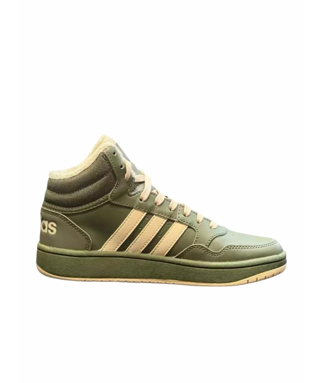 ADIDAS Зеленые кожаные кроссовки, фото 1