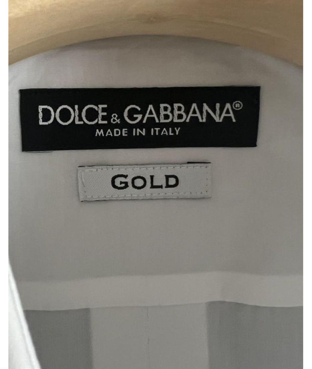 DOLCE&GABBANA Белая хлопковая классическая рубашка, фото 3