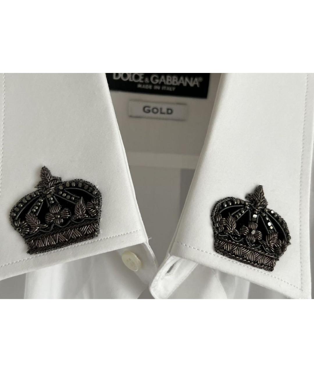 DOLCE&GABBANA Белая хлопковая классическая рубашка, фото 4