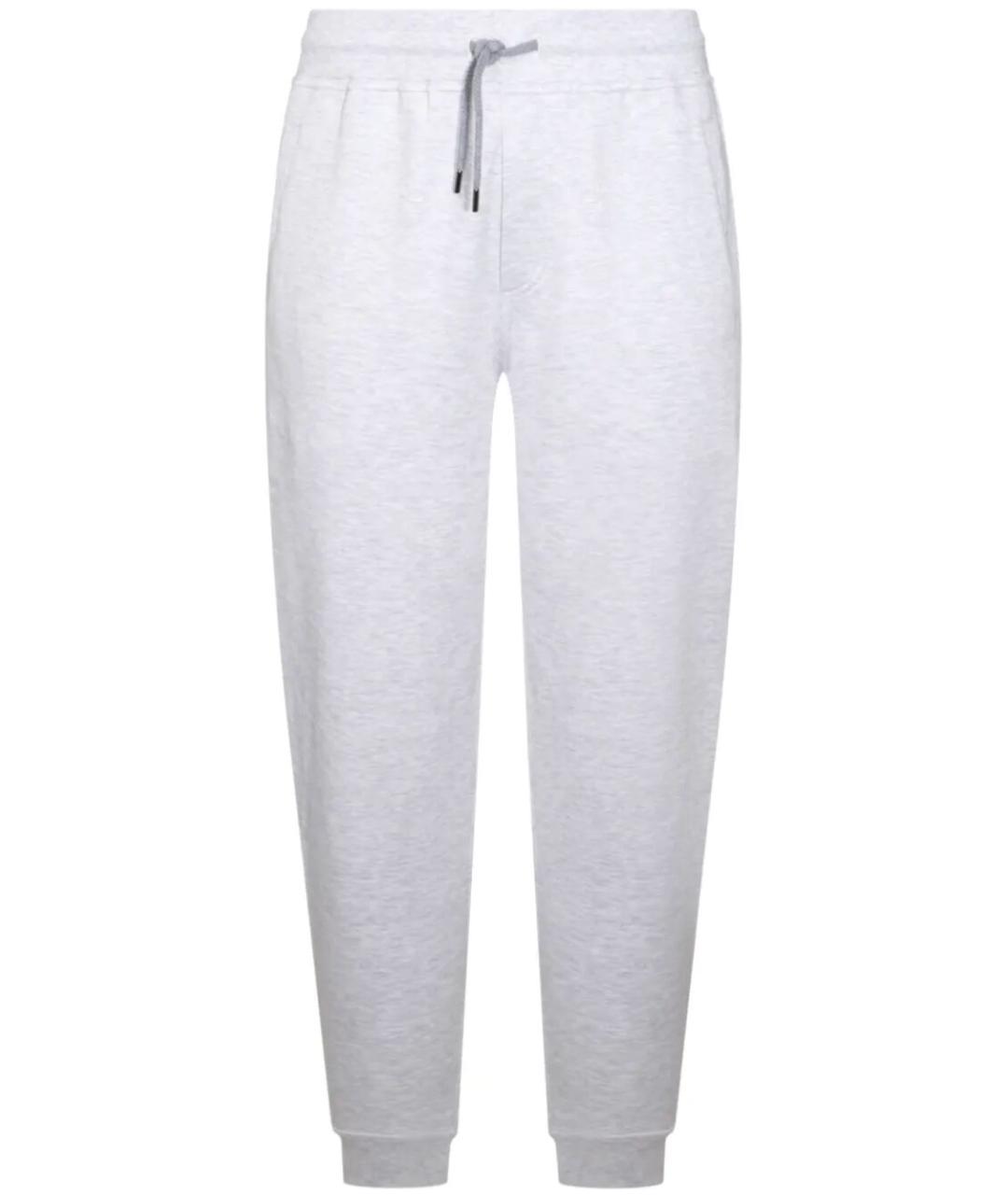 BRUNELLO CUCINELLI Серые хлопко-эластановые повседневные брюки, фото 1