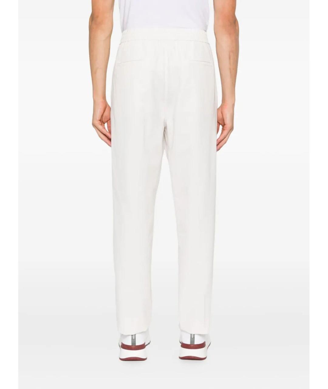 BRUNELLO CUCINELLI Белые хлопковые повседневные брюки, фото 3