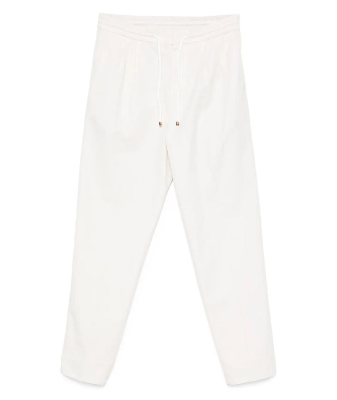 BRUNELLO CUCINELLI Белые хлопковые повседневные брюки, фото 1