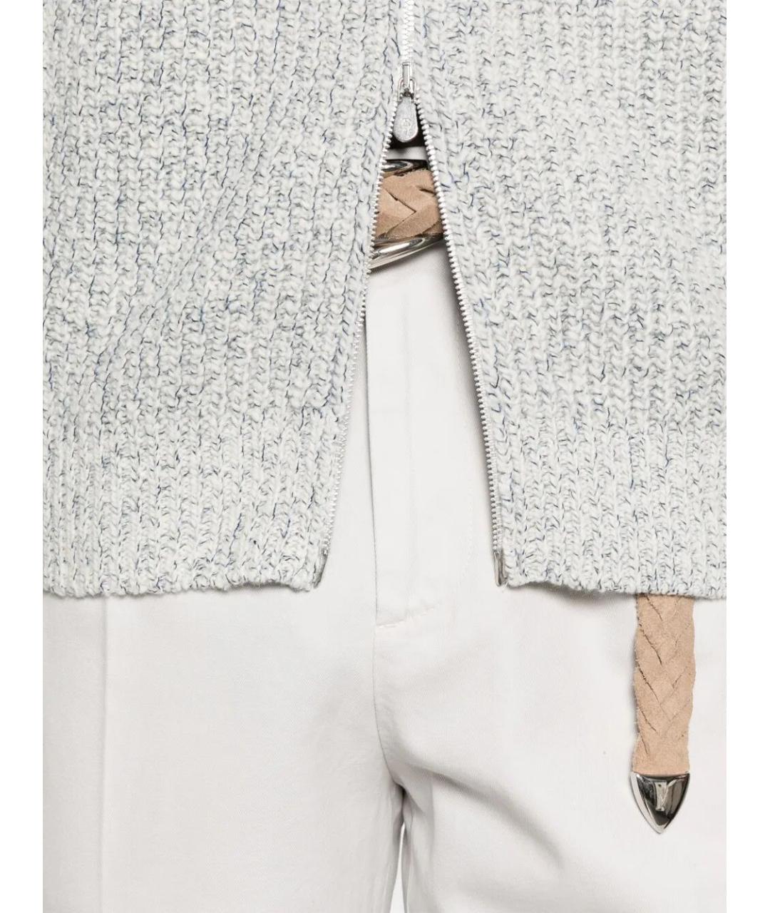 BRUNELLO CUCINELLI Белые хлопковые повседневные брюки, фото 4