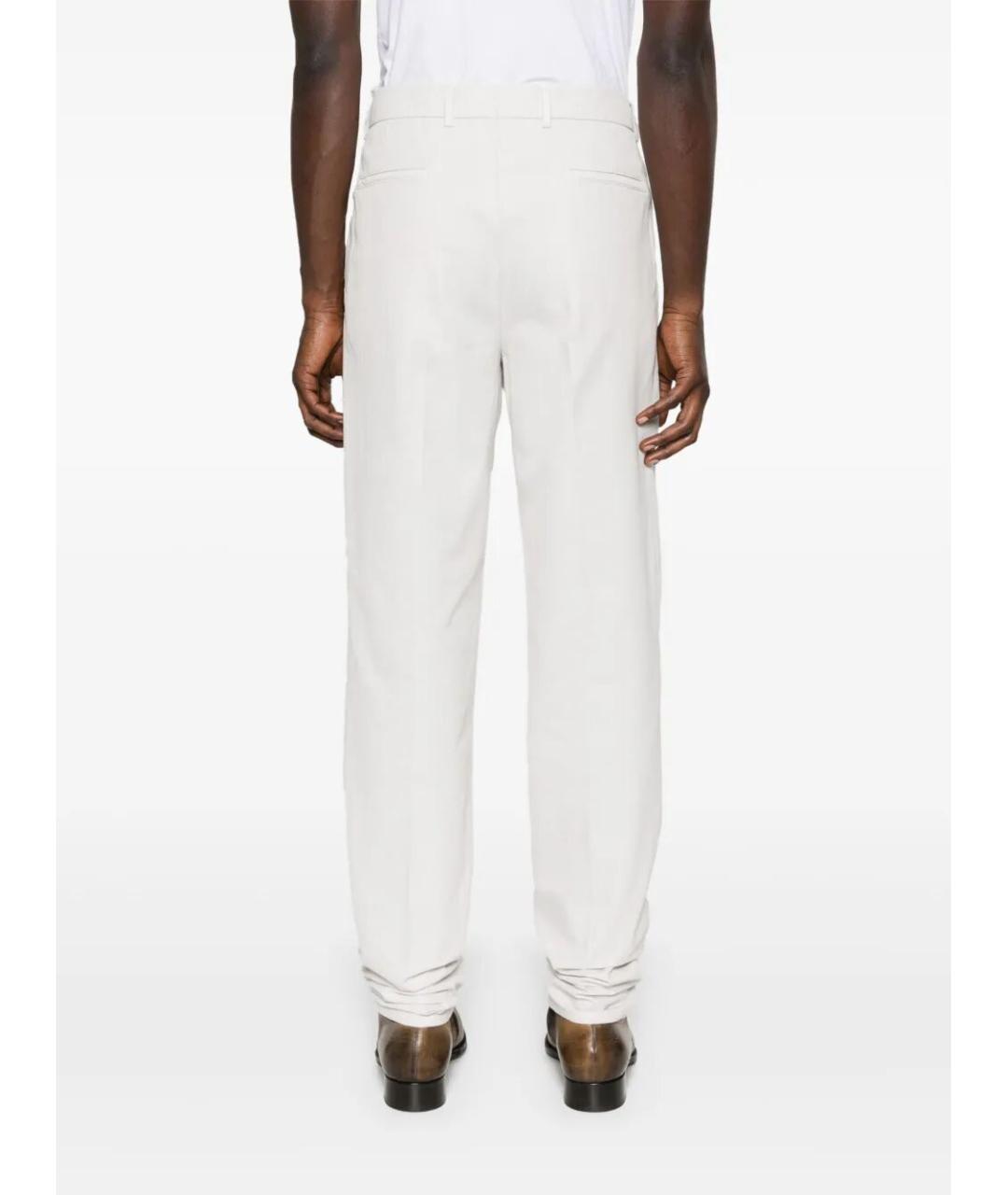 BRUNELLO CUCINELLI Белые хлопковые повседневные брюки, фото 3