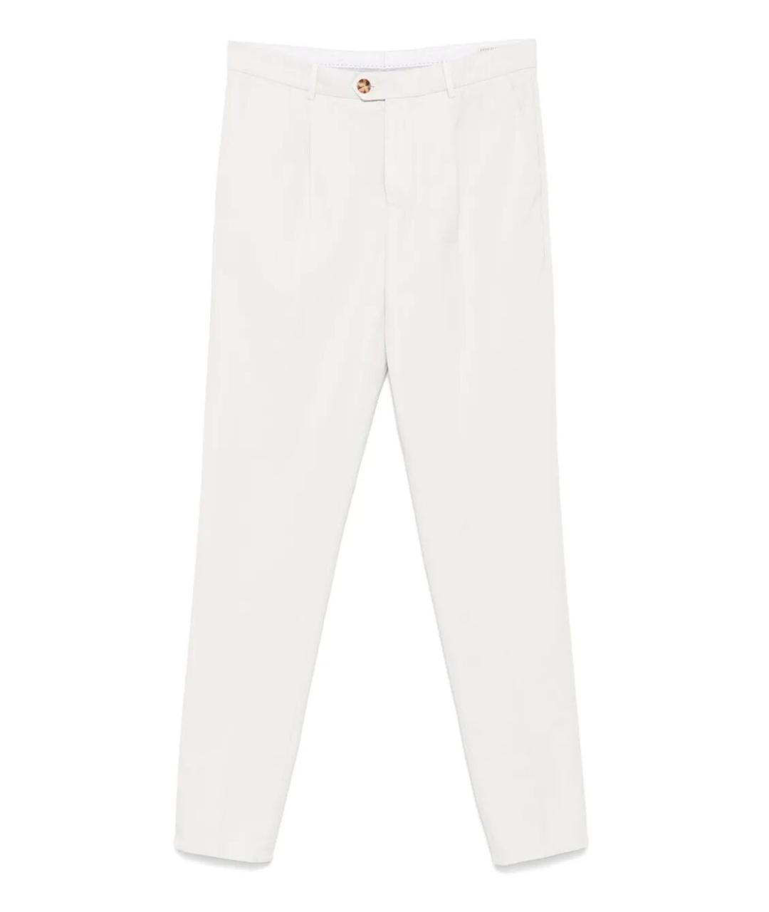 BRUNELLO CUCINELLI Белые хлопковые повседневные брюки, фото 1