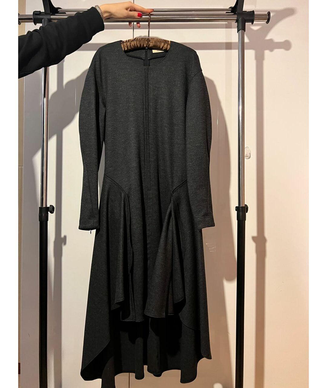 CELINE PRE-OWNED Антрацитовое шерстяное повседневное платье, фото 5