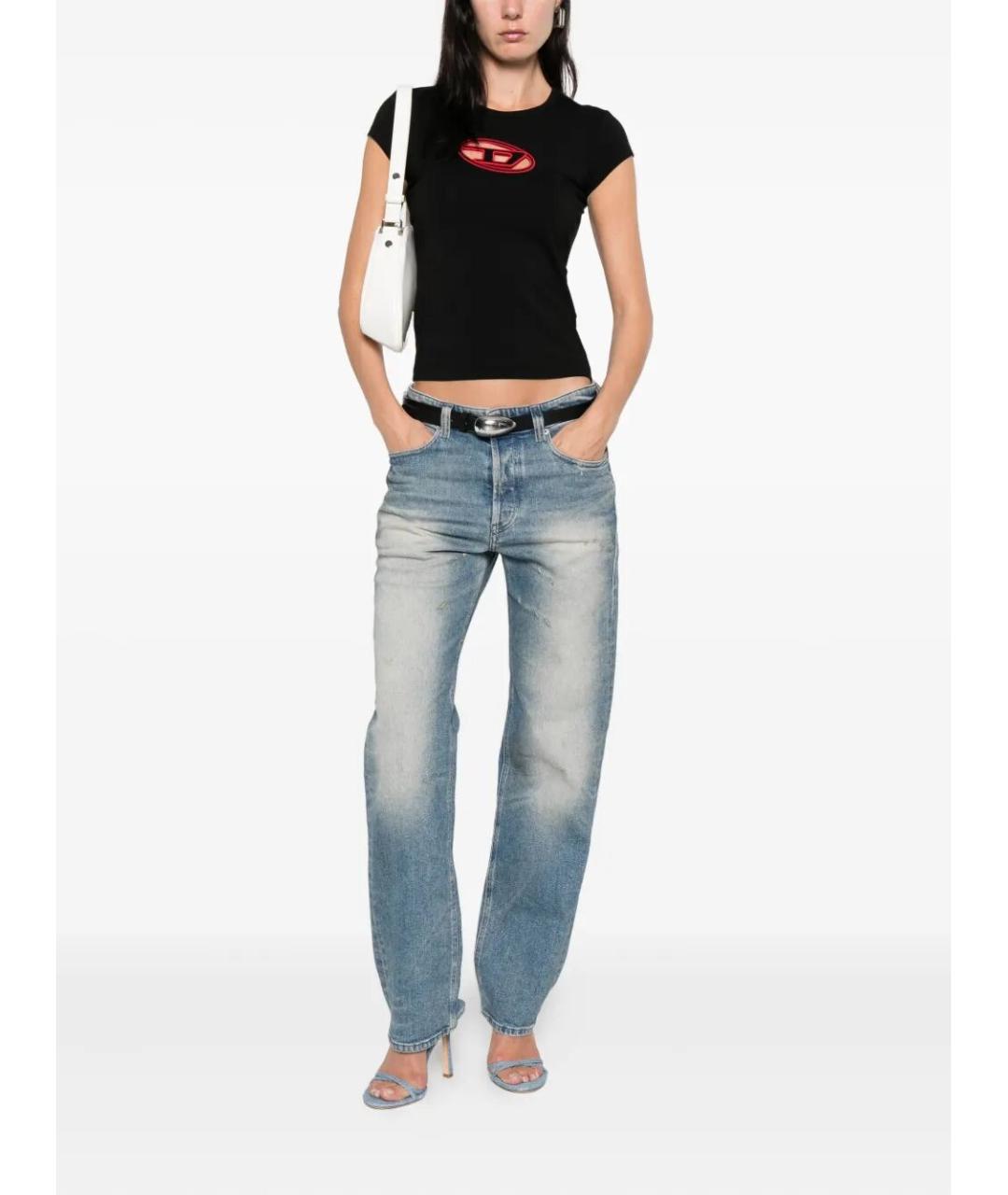 DIESEL Голубые хлопко-эластановые прямые джинсы, фото 2