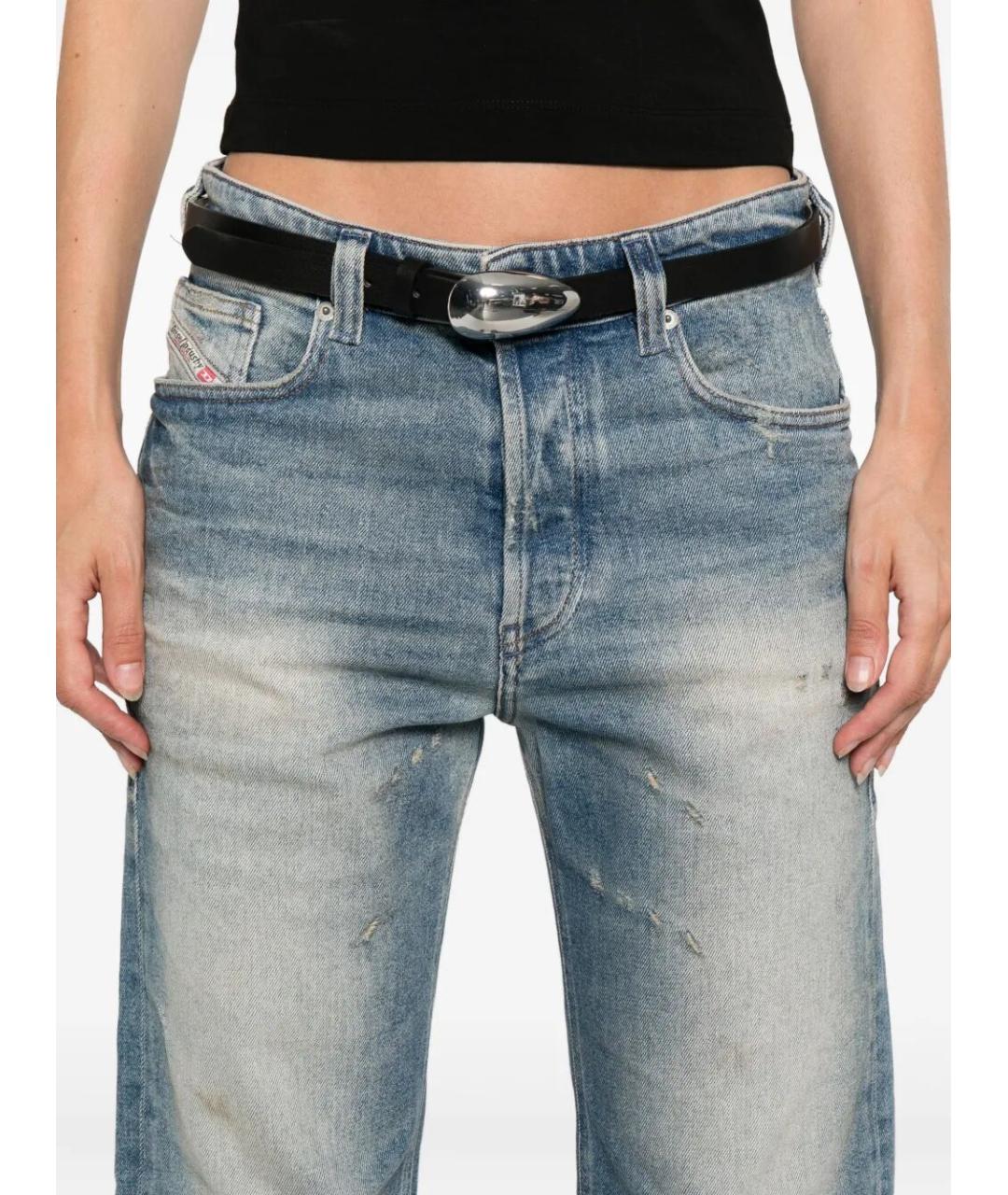 DIESEL Голубые хлопко-эластановые прямые джинсы, фото 3