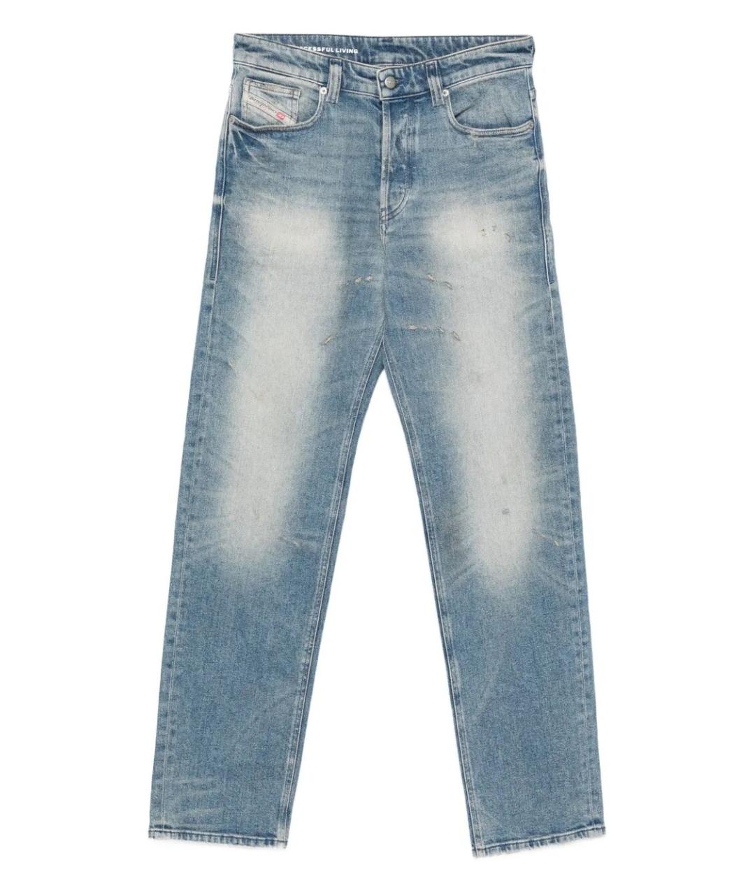 DIESEL Голубые хлопко-эластановые прямые джинсы, фото 1