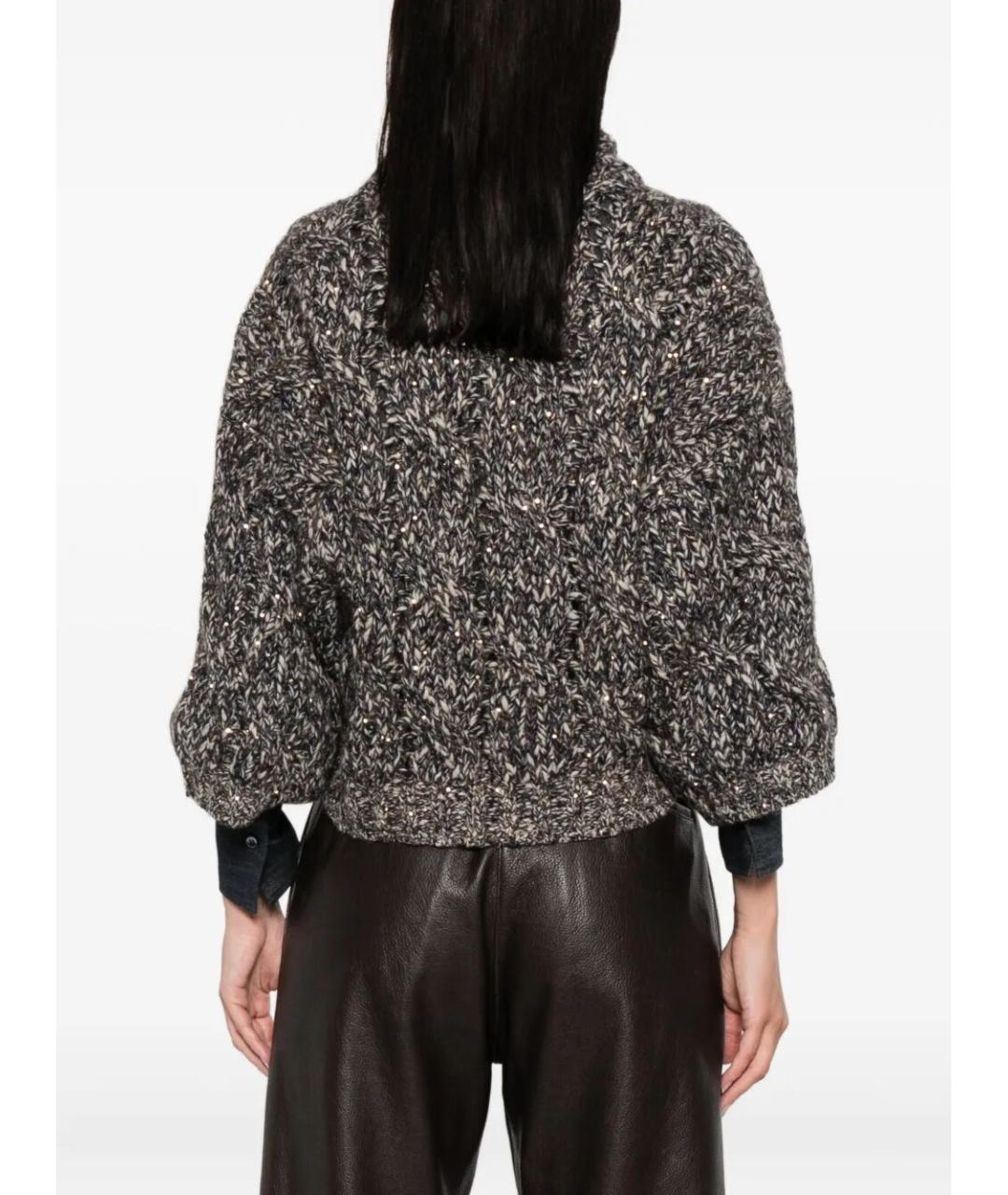 BRUNELLO CUCINELLI Антрацитовый шерстяной кардиган, фото 4