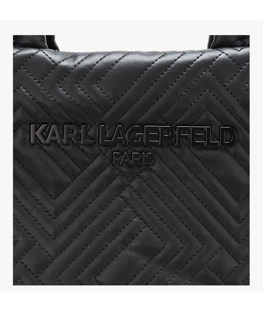 KARL LAGERFELD Черная дорожная/спортивная сумка из искусственной кожи, фото 7